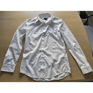 H&M Dress Shirt in white with black dots, size S